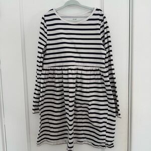 H&M Black and White Striped Kids Dress Size 7